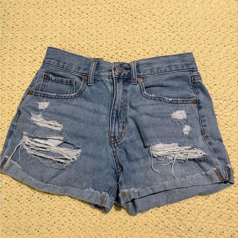 Aeropostale Light Blue Distressed Jean Shorts
